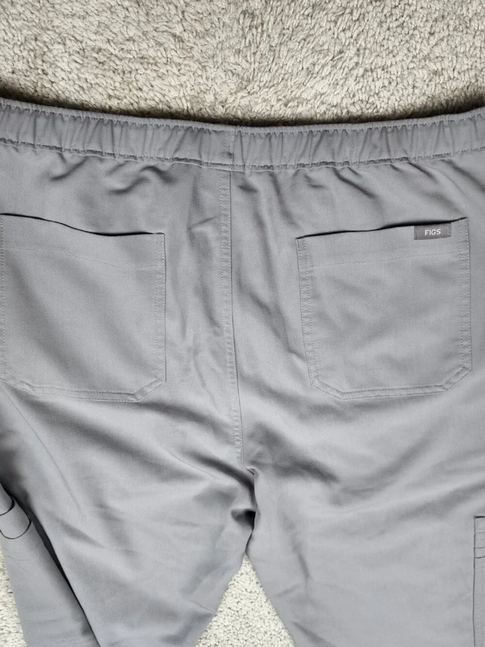 Figs Orange Scrub Pants Large Medical Workwear Drawstring Pockets Grey Loose USA